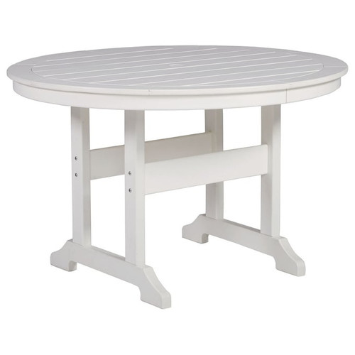 Ashley Furniture Crescent Luxe White Outdoor Round Dining Table