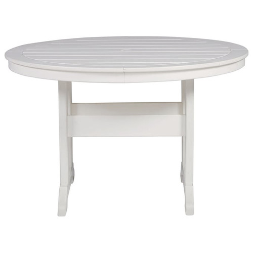 Ashley Furniture Crescent Luxe White Outdoor Round Dining Table