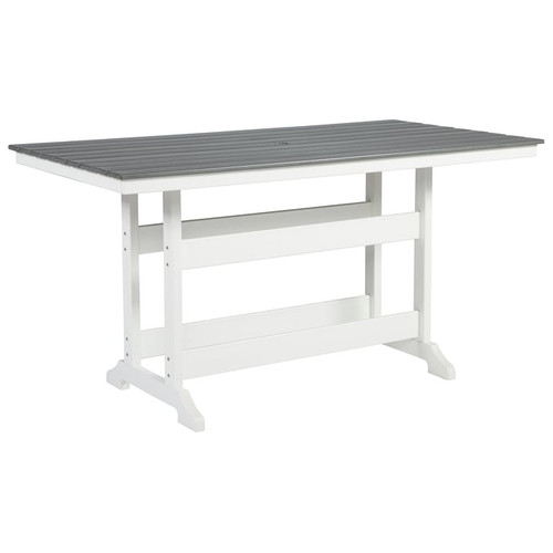 Ashley Furniture Transville Gray White Outdoor Rectangle Counter Table