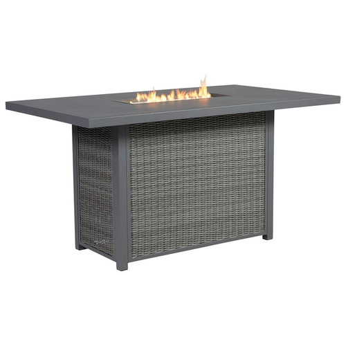 Ashley Furniture Palazzo Gray Rectangle Bar Table With Fire Pit