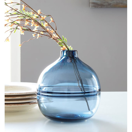 Ashley Furniture Lemmitt Navy Glass Vase