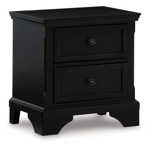 Ashley Furniture Chylanta Black Two Drawer Night Stand