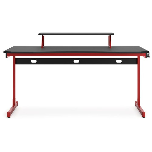 Ashley Furniture Lynxtyn Red Black Home Office Desk With Monitor Stand