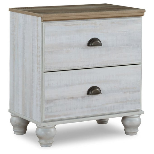 Ashley Furniture Haven Bay Weathered White Two Drawer Night Stand