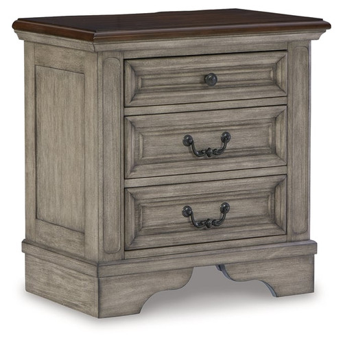 Ashley Furniture Lodenbay Antique Gray Three Drawer Night Stand