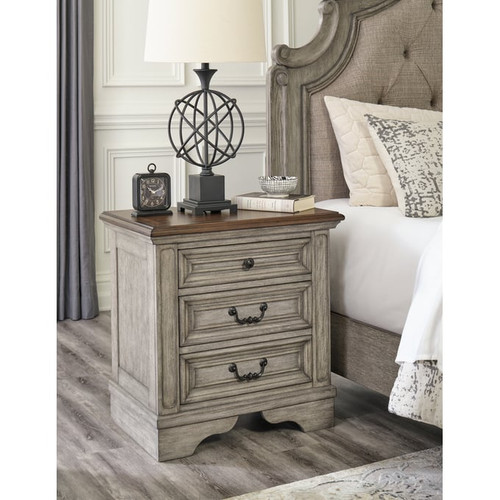 Ashley Furniture Lodenbay Antique Gray Three Drawer Night Stand