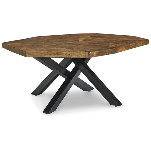 Ashley Furniture Haileeton Brown Black Oval Cocktail Table