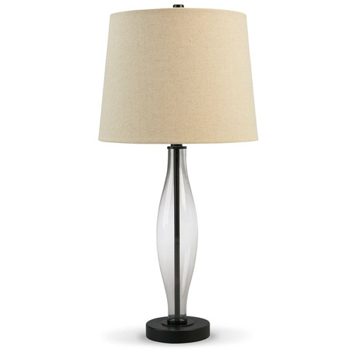 2 Ashley Furniture Travisburg Clear Black Table Lamps