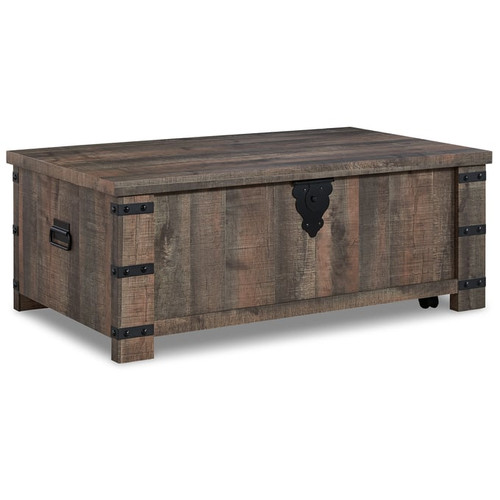 Ashley Furniture Hollum Rustic Brown Lift Top Cocktail Table