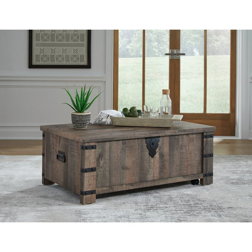 Ashley Furniture Hollum Rustic Brown Lift Top Cocktail Table