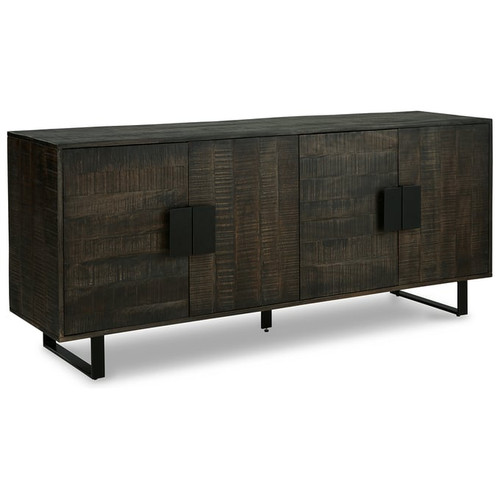 Ashley Furniture Kevmart Grayish Brown Black Accent Cabinet