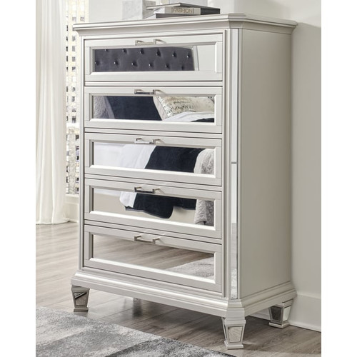 Ashley Furniture Lindenfield Silver Five Drawer Chest