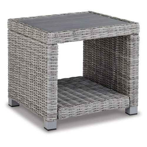 Ashley Furniture Naples Beach Light Gray Outdoor Square End Table