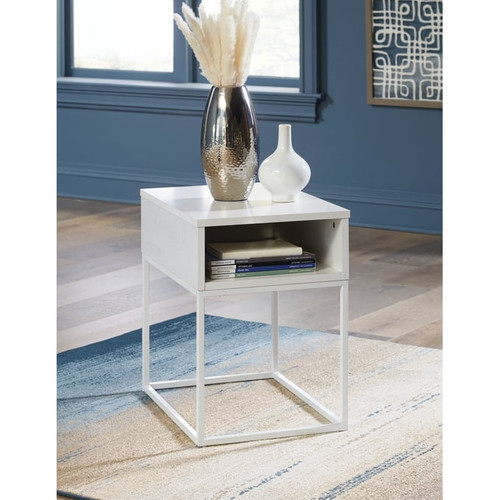 Ashley Furniture Deznee White Rectangular End Table