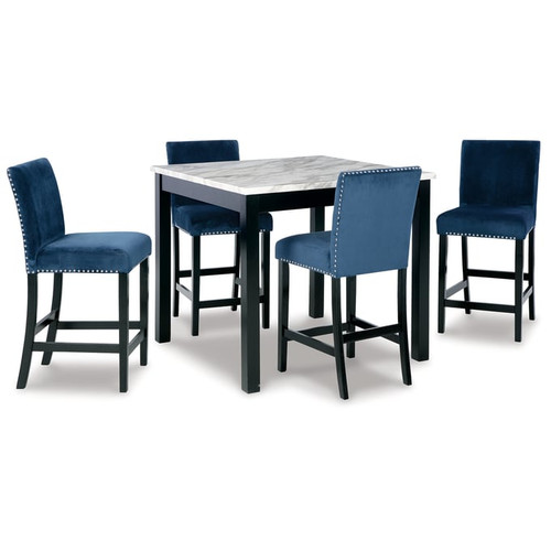 Ashley Furniture Cranderlyn Blue 5pc Square Counter Height Set