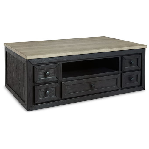 Ashley Furniture Foyland Black Brown Lift Top Cocktail Table