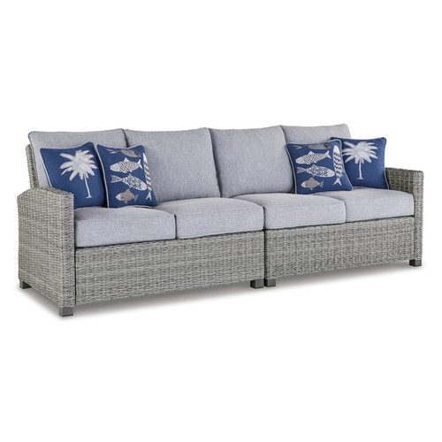 Ashley Furniture Naples Beach Light Gray RAF And LAF Loveseat With Cushion