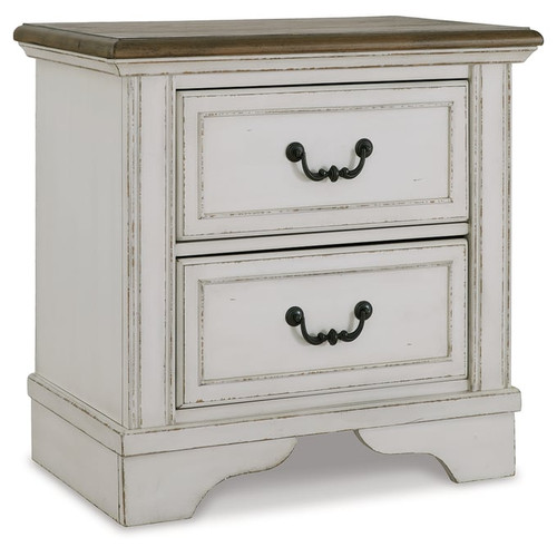 Ashley Furniture Brollyn Chipped White Two Drawer Night Stand