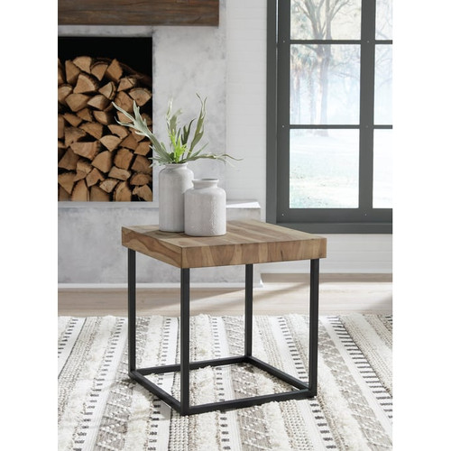 Ashley Furniture Bellwick Natural Square End Table
