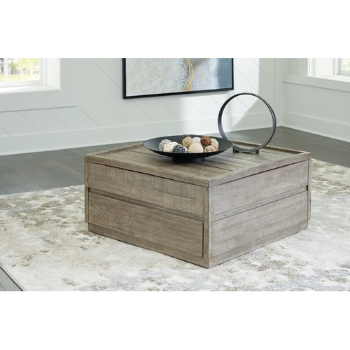 Ashley Furniture Krystanza Weathered Gray Lift Top Cocktail Table