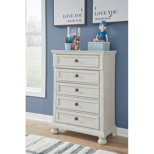 Ashley Furniture Robbinsdale Antique White 5 Drawers Chest