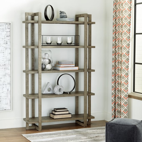 Ashley Furniture Bergton Distressed Gray Bookcase