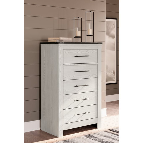 Ashley Furniture Schoenberg White Five Drawer Chest