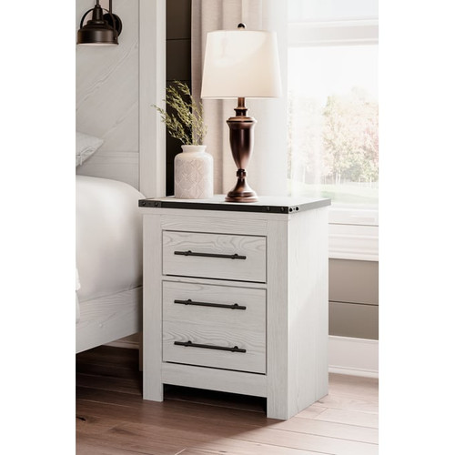 Ashley Furniture Schoenberg White Two Drawer Night Stand