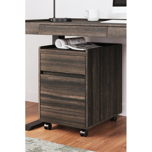 Ashley Furniture Zendex Dark Brown File Cabinet