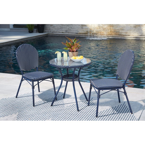 Ashley Furniture Odyssey Blue 3pc Outdoor Dining Set