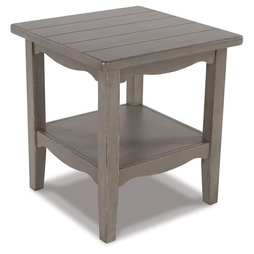 Ashley Furniture Charina Antique Gray Square End Table