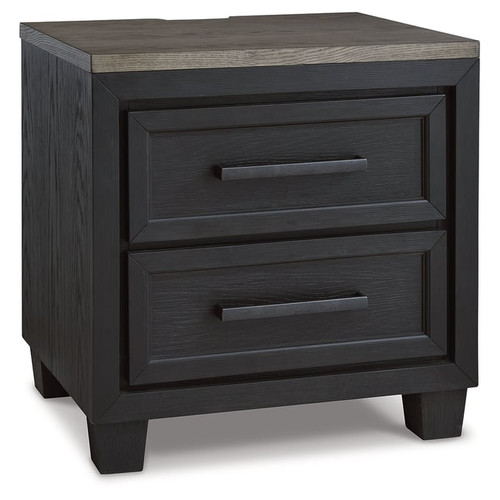 Ashley Furniture Foyland Black Brown Two Drawer Night Stand