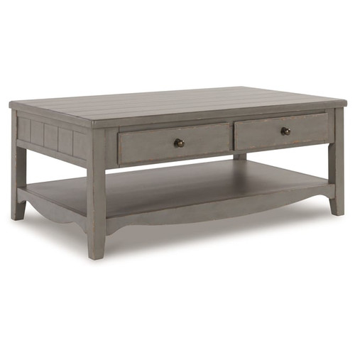 Ashley Furniture Charina Antique Gray Rectangular Cocktail Table