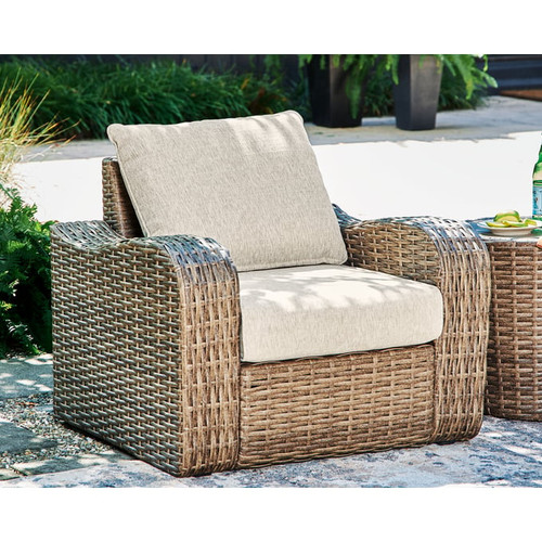 Ashley Furniture Sandy Bloom Beige Lounge Chair With Cushion