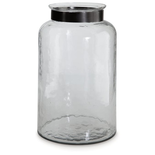 Ashley Furniture Lukasvale Clear Glass Pewter Vase