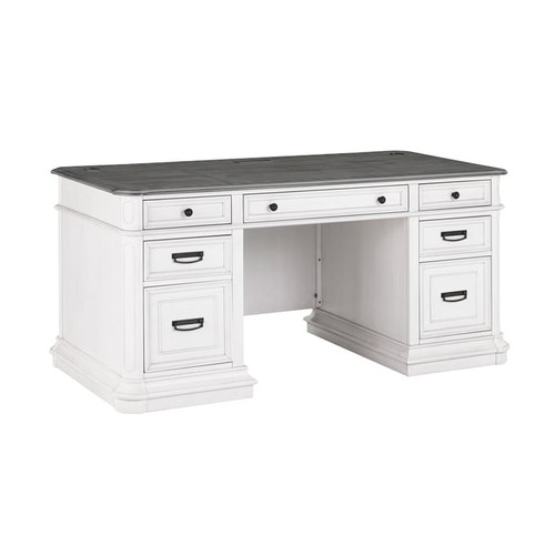 TOV Furniture Roanoke Grey White Office Furniture Set