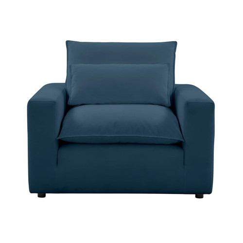 TOV Furniture Cali Navy Arm Chair And Ottoman Set