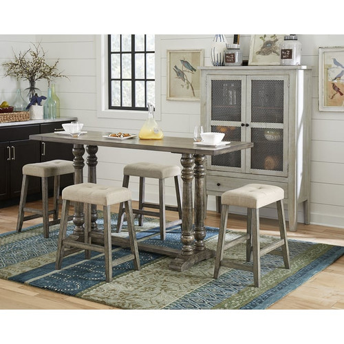 Progressive Furniture Township Brown Cream 5pc Counter Height Set with Stool