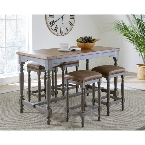 Progressive Furniture Midori Oak Brown Gray 5pc Counter Height Set