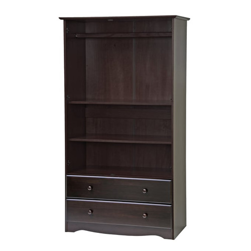 Palace Imports Smart Java Wardrobe with 2 Shelf