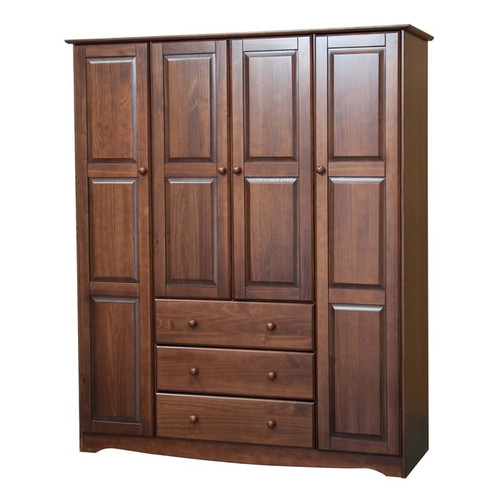 Palace Imports Family Mocha 8 Small and 3 Large Shelf Wardrobe