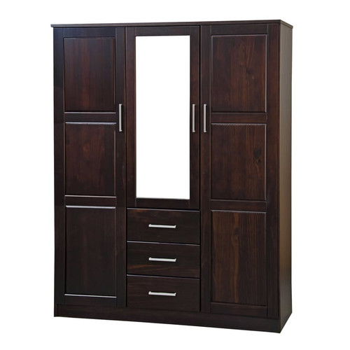 Palace Imports Cosmo Java 6 Shelf Wardrobe with Mirrored Door