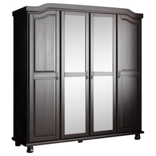 Palace Imports Kyle Java 4 Door Wardrobe With Mirrored Door And 2 Drawer