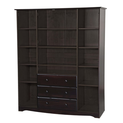 Palace Imports Family Java 8 Small and 3 Large Shelf Wardrobe