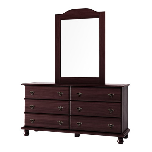 Palace Imports Kyle Java 6 Drawer Double Dresser And Mirror