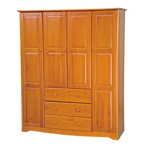 Palace Imports Family Honey Pine 4 Small Shelves Wardrobes