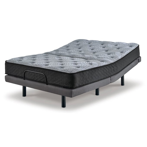 Ashley Furniture Comfort Plus Gray Black Queen Mattress With Adjustable Base