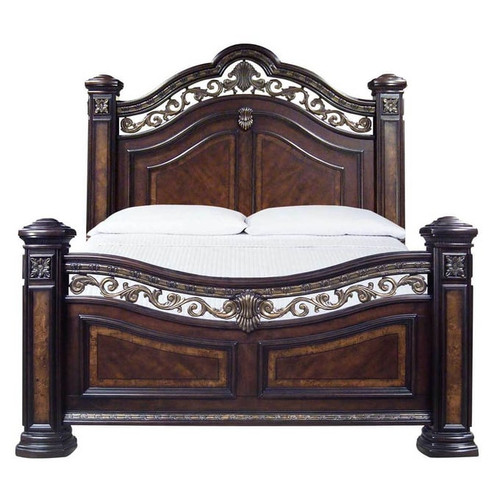 Steve Silver Monte Carlo Cherry Mappa Burl Queen Bed