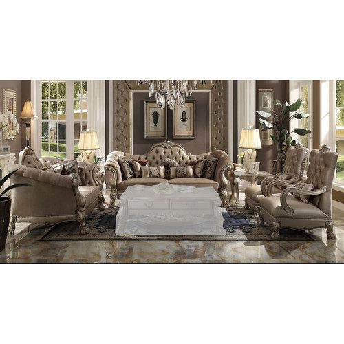 Acme Furniture Dresden Bone Gold Patina 3pc Living Room Set