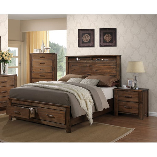 Acme Furniture Merrilee Oak 2pc Bedroom Set with Queen Storage Bed